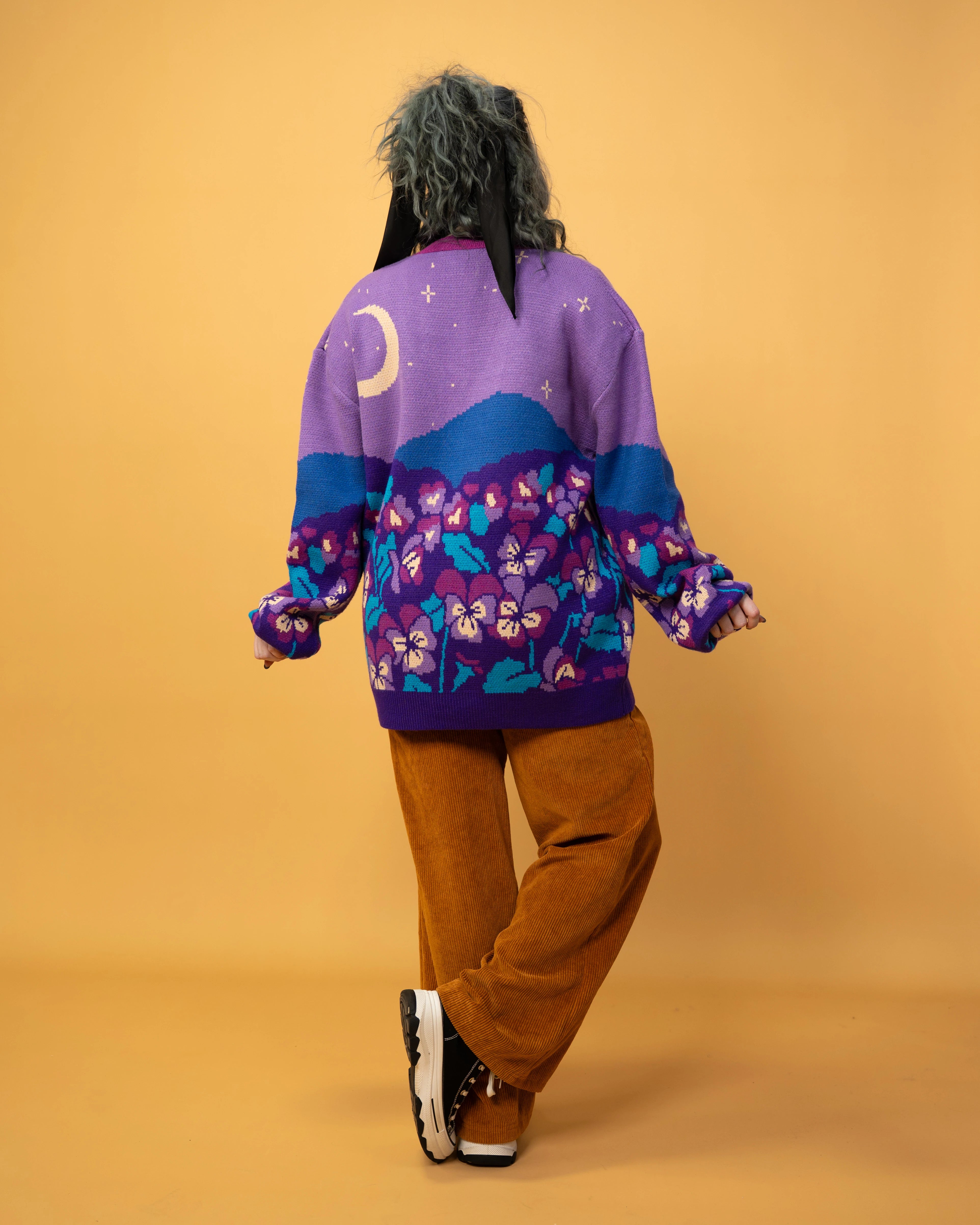 Violet Flower Cardigan