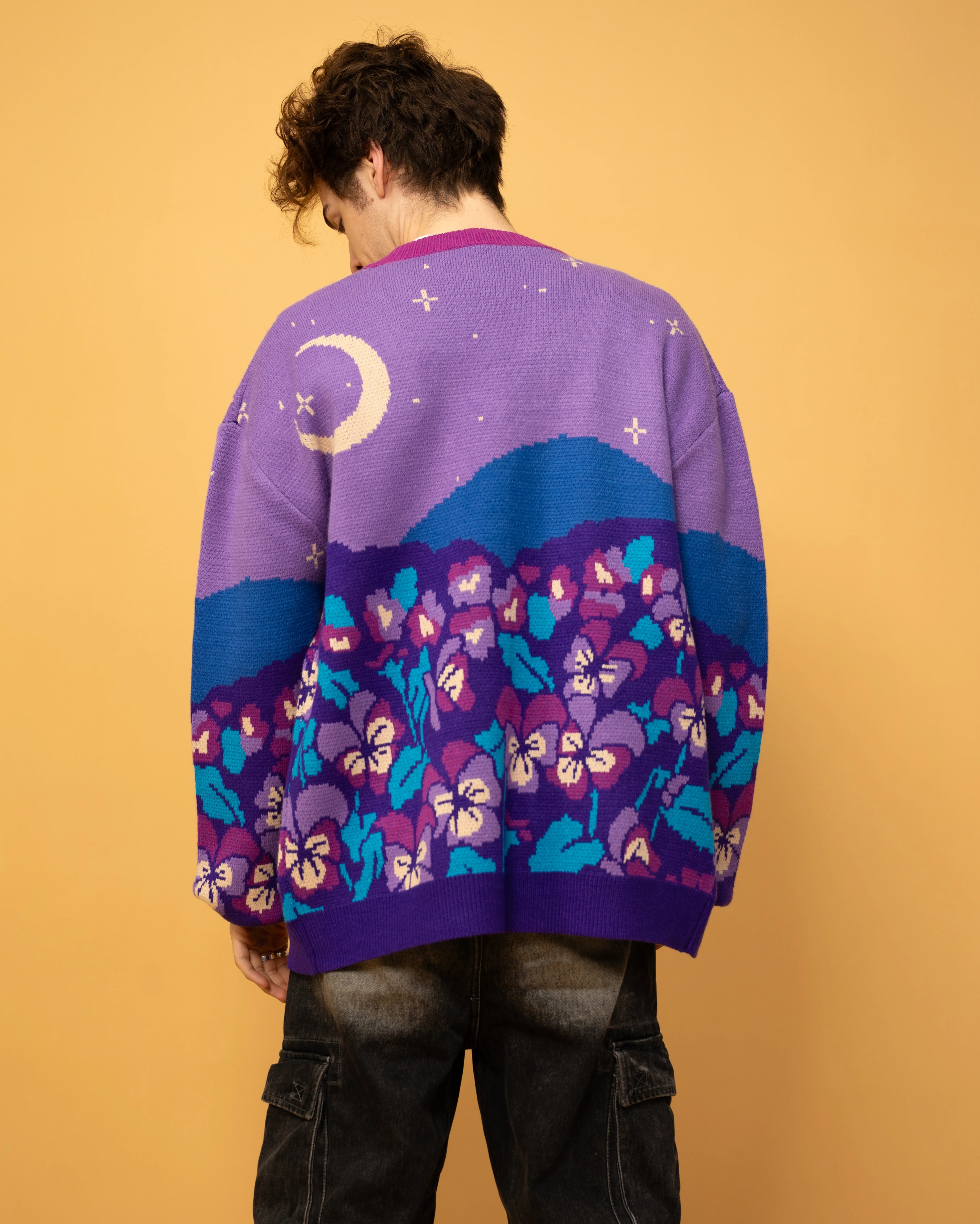 Violet Flower Cardigan