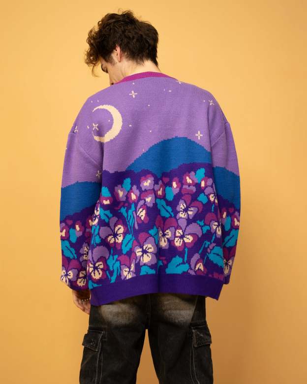 Violet Flower Cardigan