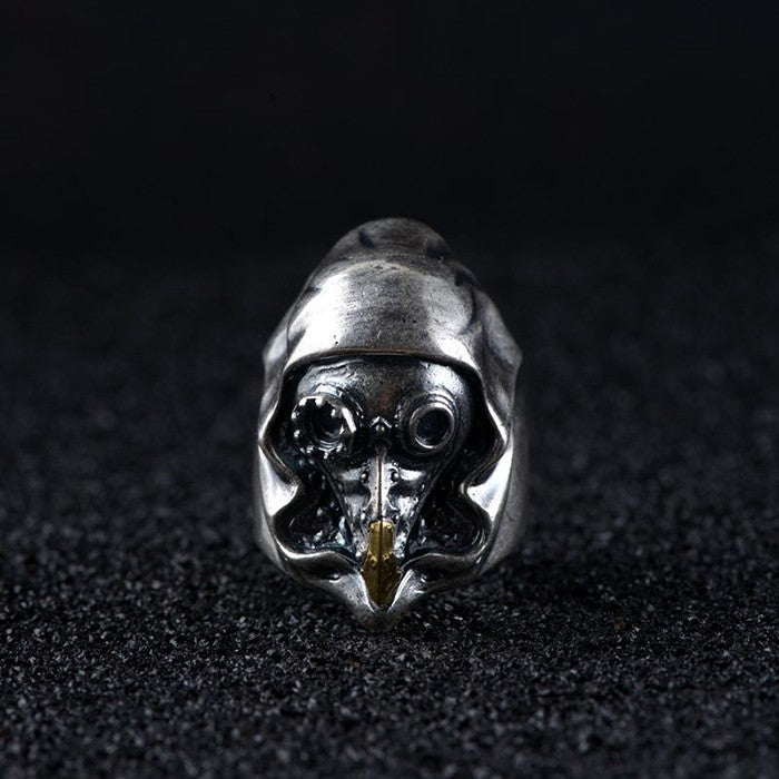 Sterling Silver Steampunk Brid Skull Ring