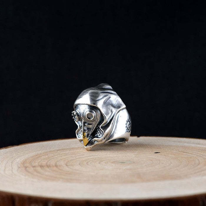 Sterling Silver Steampunk Brid Skull Ring