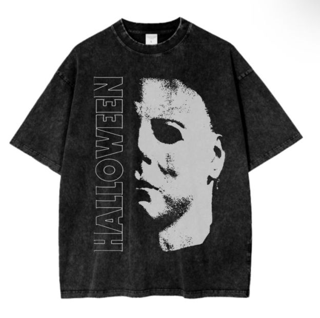 Unisex Washed Vintage Michael Myers Halloween  T-shirt