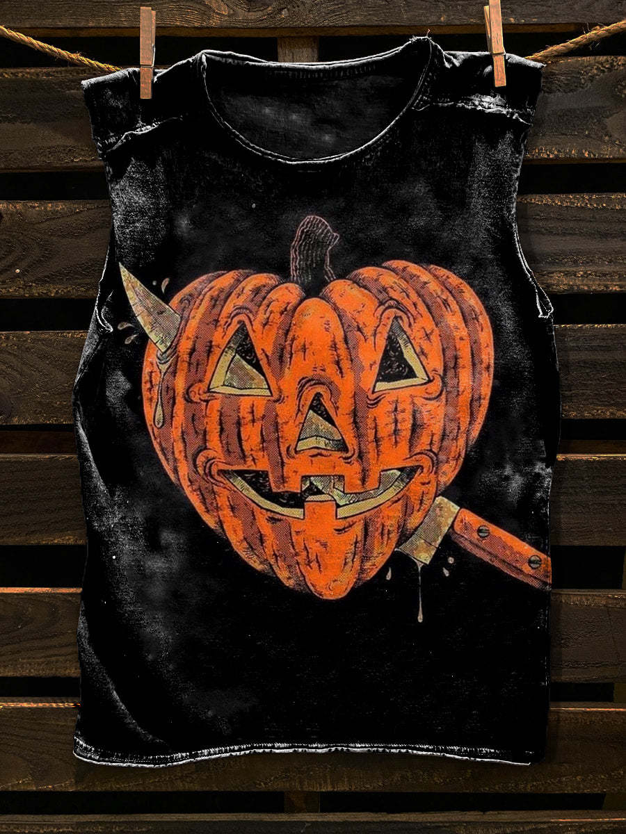 Halloween Pumpkin Horror Art Print Unisex Classic Tank Top