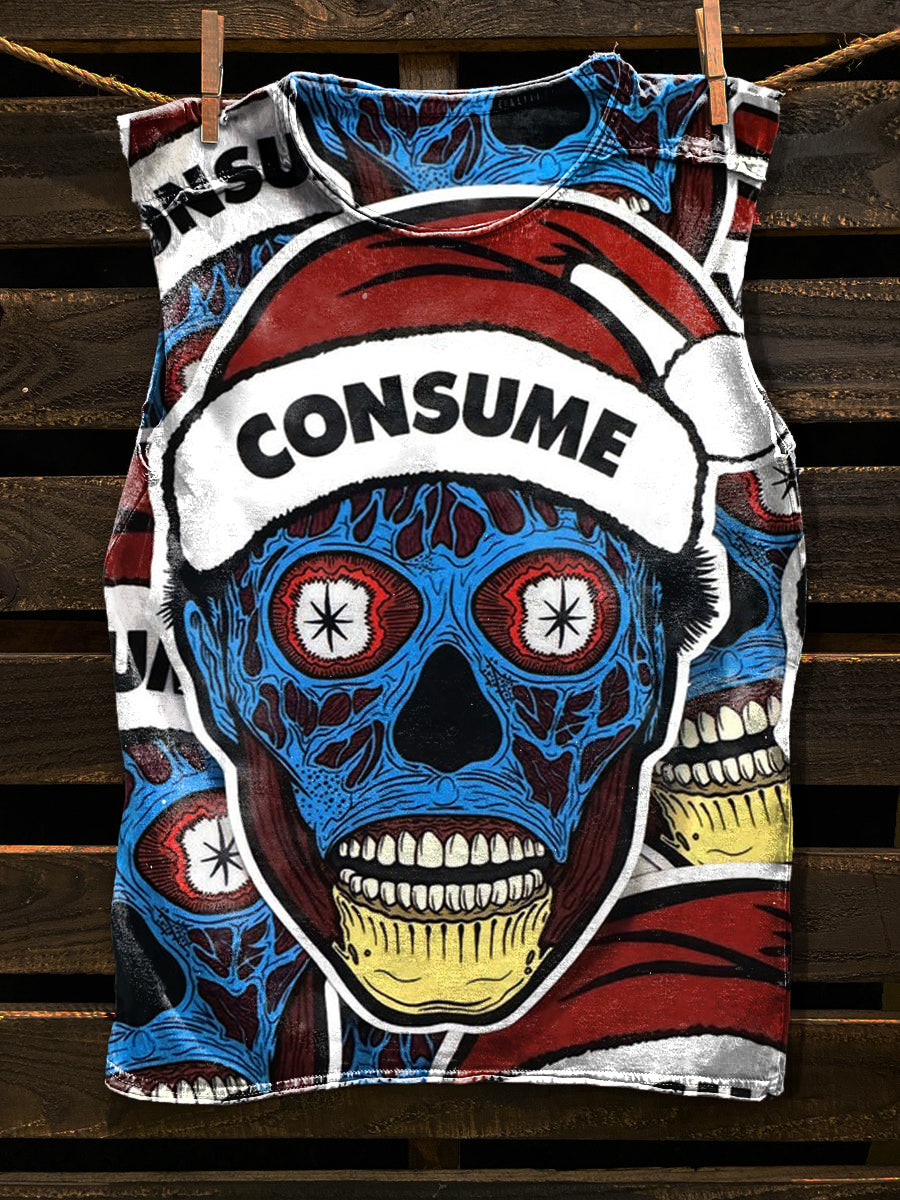They Live Christmas Graffiti Art Print Unisex Classic Tank Top