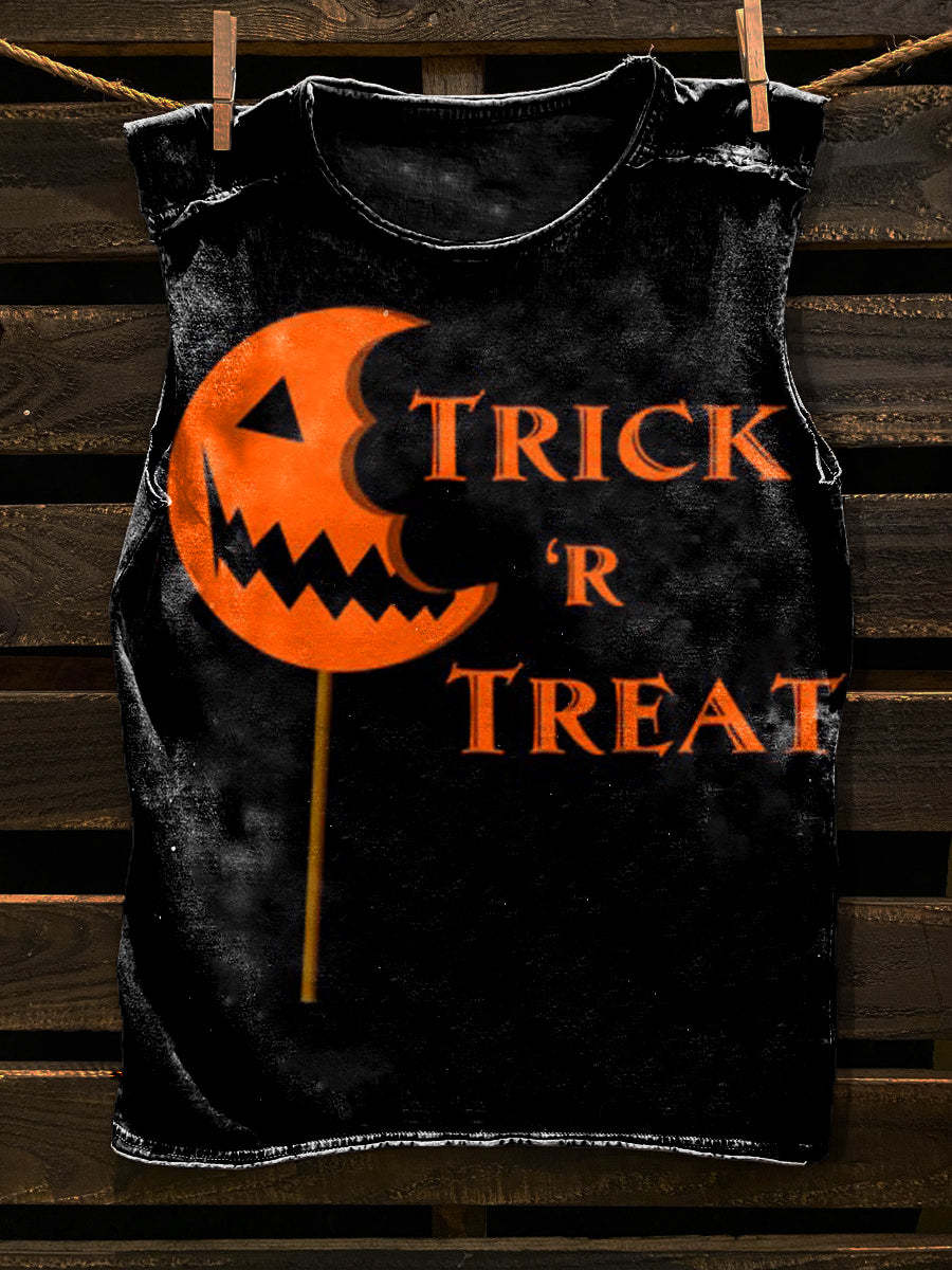 Halloween Pumpkin Candy Art Print Unisex Classic Tank Top