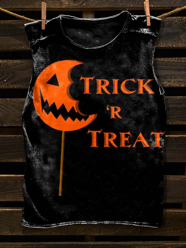 Halloween Pumpkin Candy Art Print Unisex Classic Tank Top