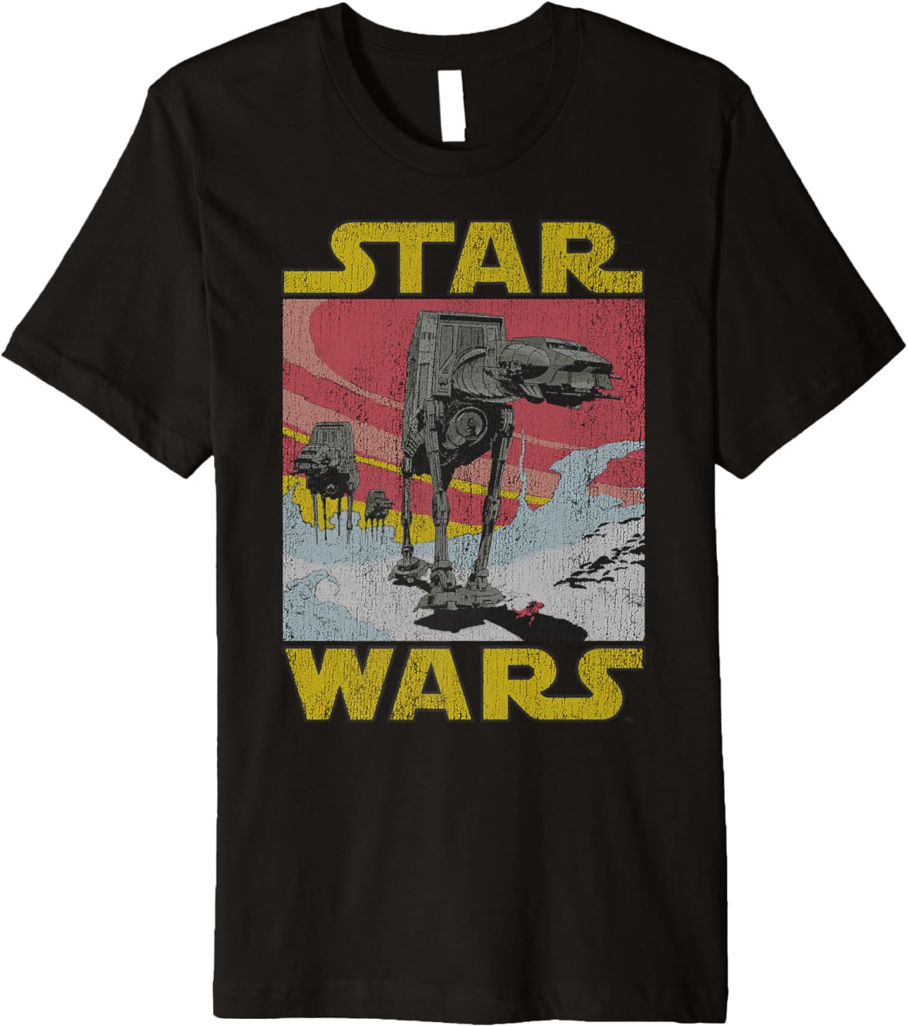 Star Wars AT-AT Sunset Logo Walker Premium Graphic  Cotton T-shirt