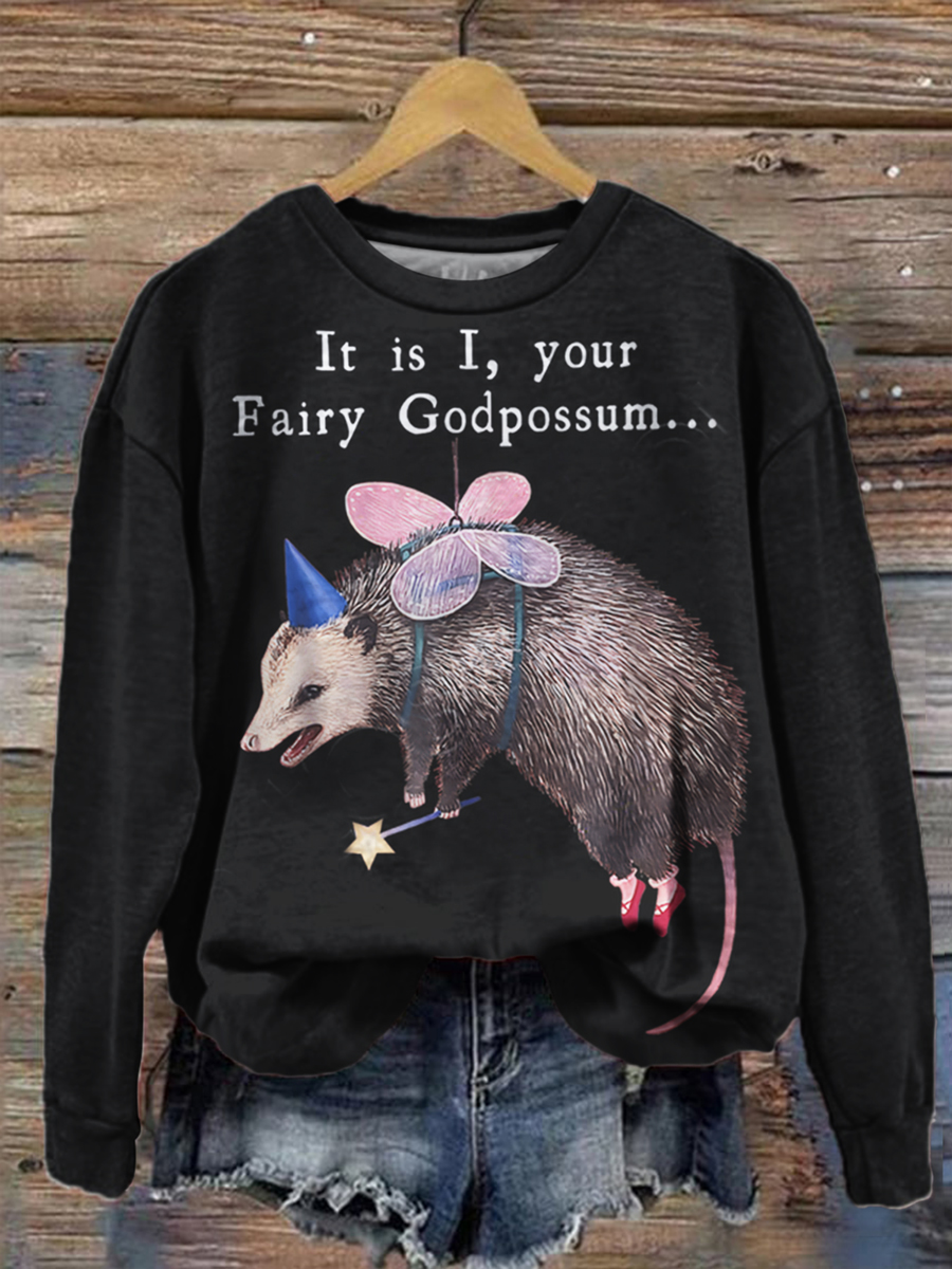 Possum Print Casual Sweatshirt