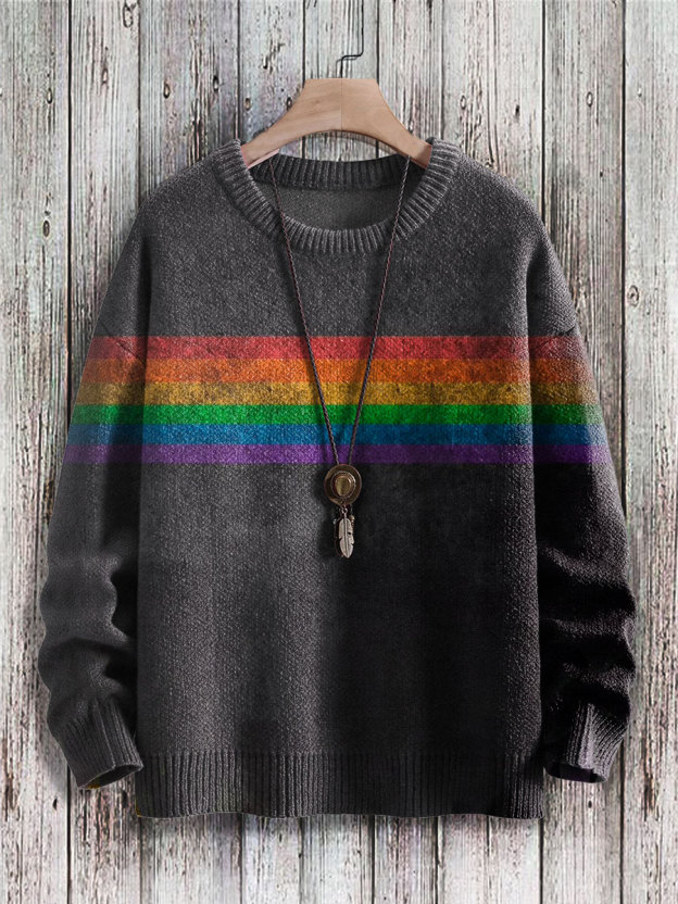 LGBT Print Knit Pullover Sweater