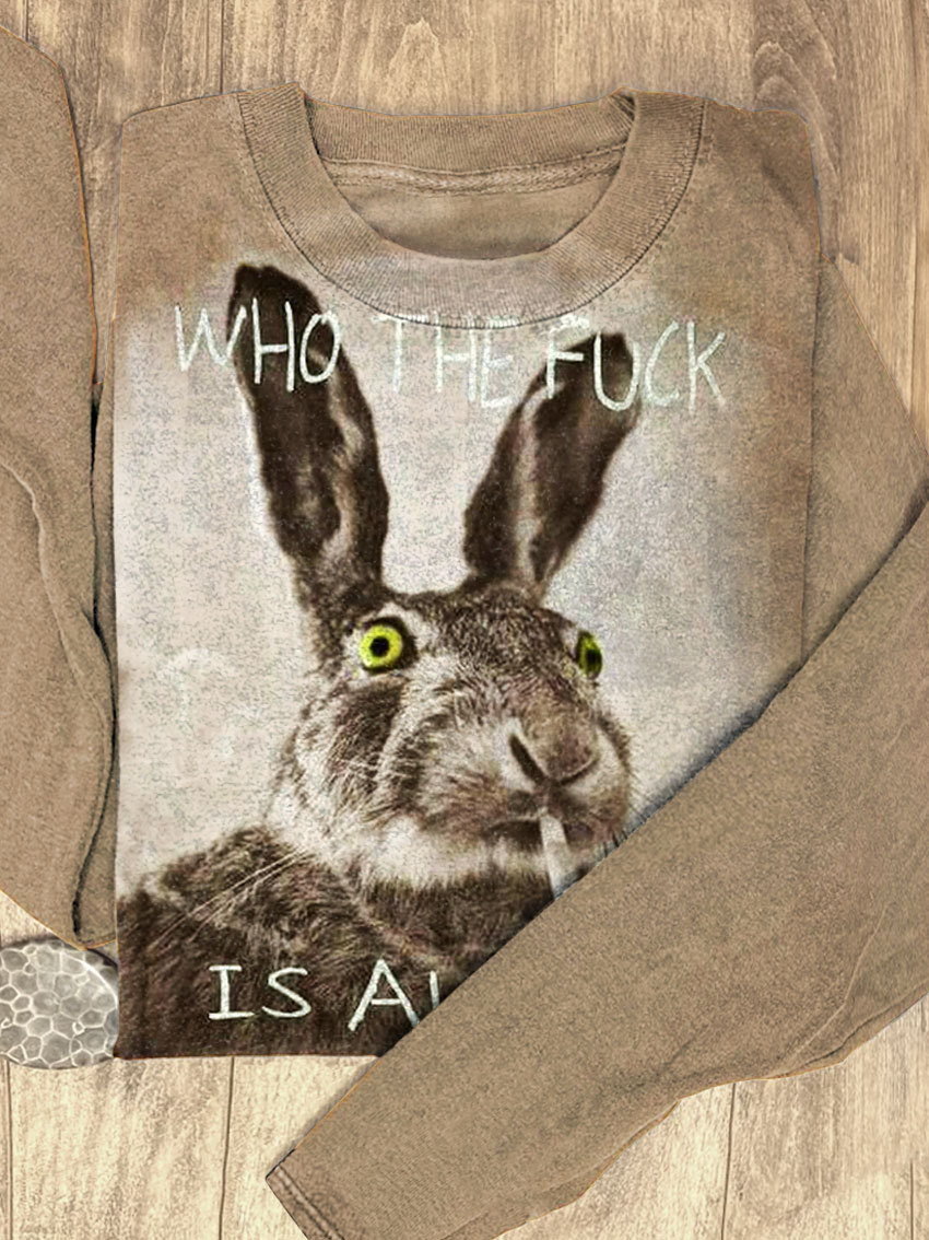 Funny Who The Fuck Art Print Casaul Short Sleeve T-shirt
