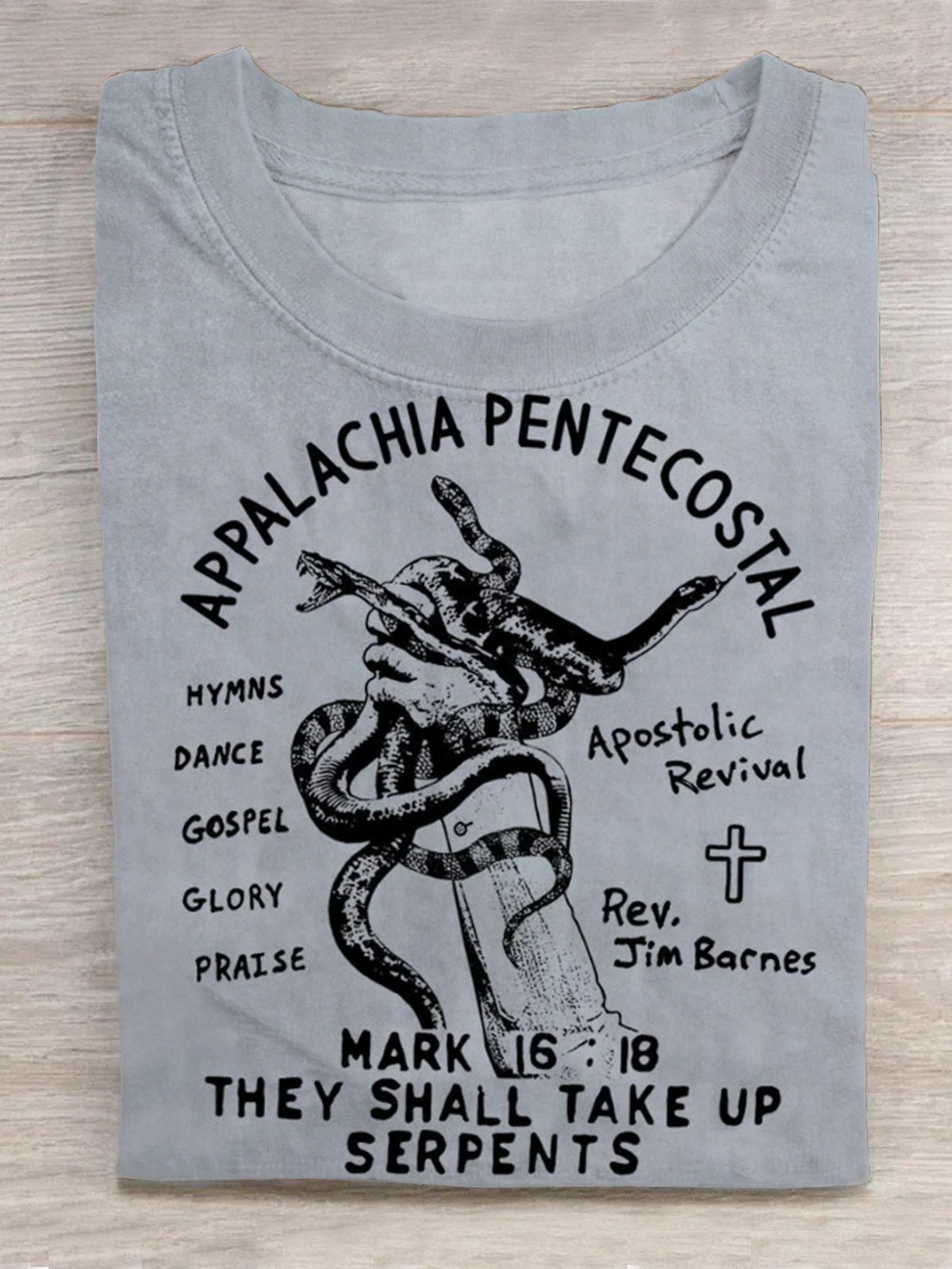 Snake Handling Church Weird Print Round Neck Short Sleeve Men's T-shirt