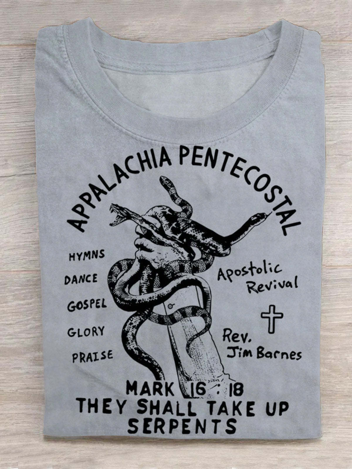 Snake Handling Church Weird Print Round Neck Short Sleeve Men's T-shir