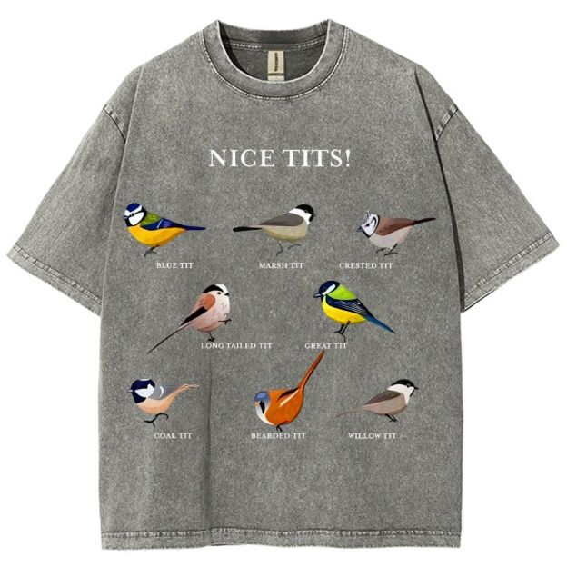 Nice Tits Unisex Vintage Washed Tee