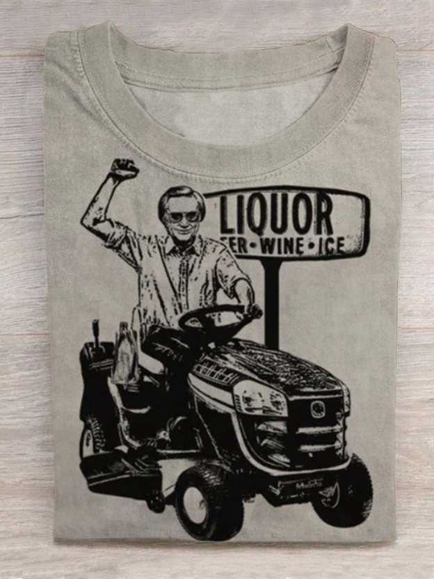 80's Retro Country Music Funny Redneck Print Round Neck Short Sleeve Men's T-shirt