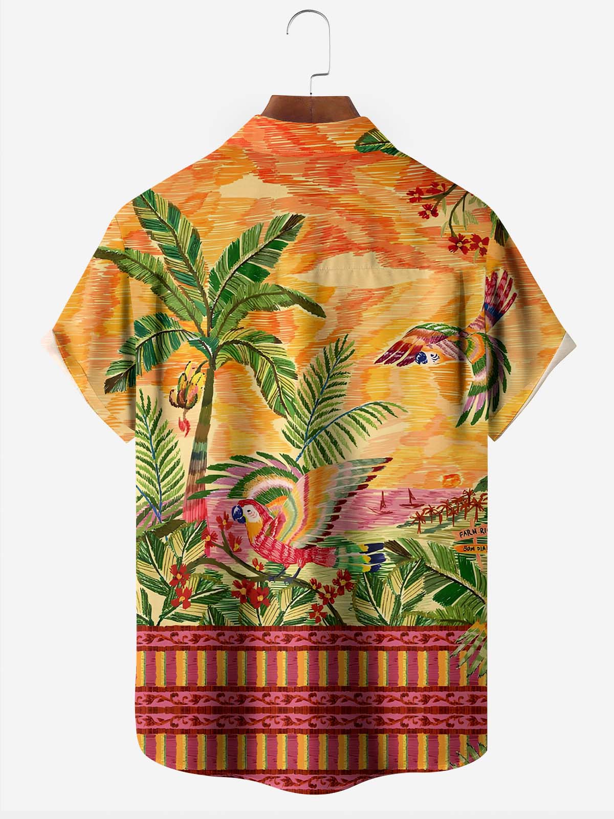 Moisture Wicking Coconut Hawaiian Pocket Shirt