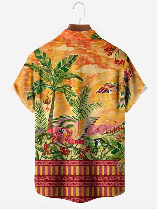 Moisture Wicking Coconut Hawaiian Pocket Shirt