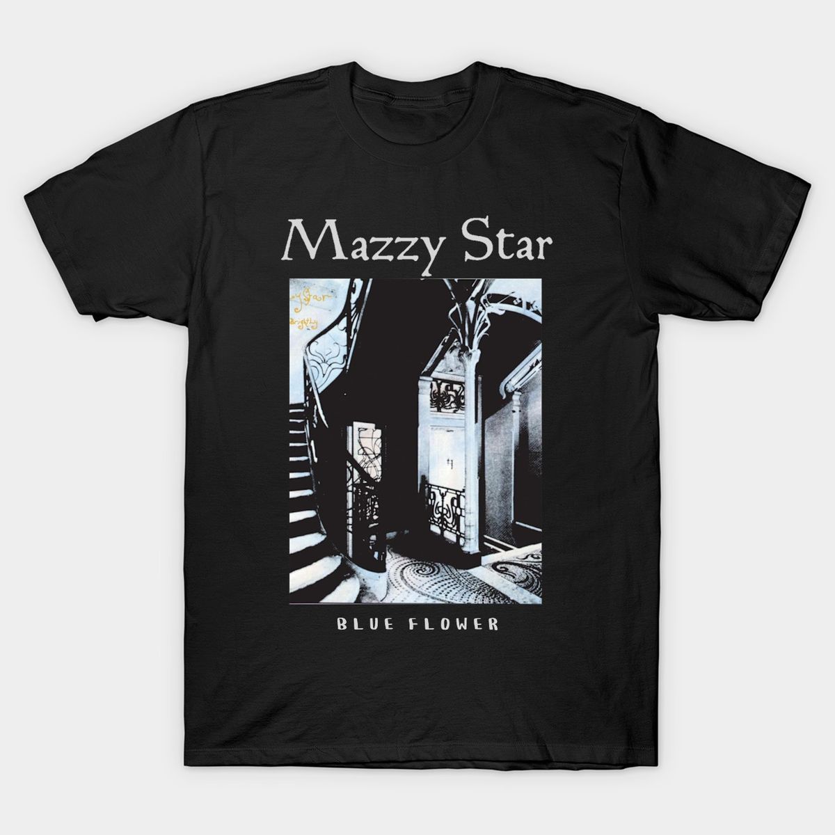 Mazzy Star Band Blue Flower cotton T-shirt