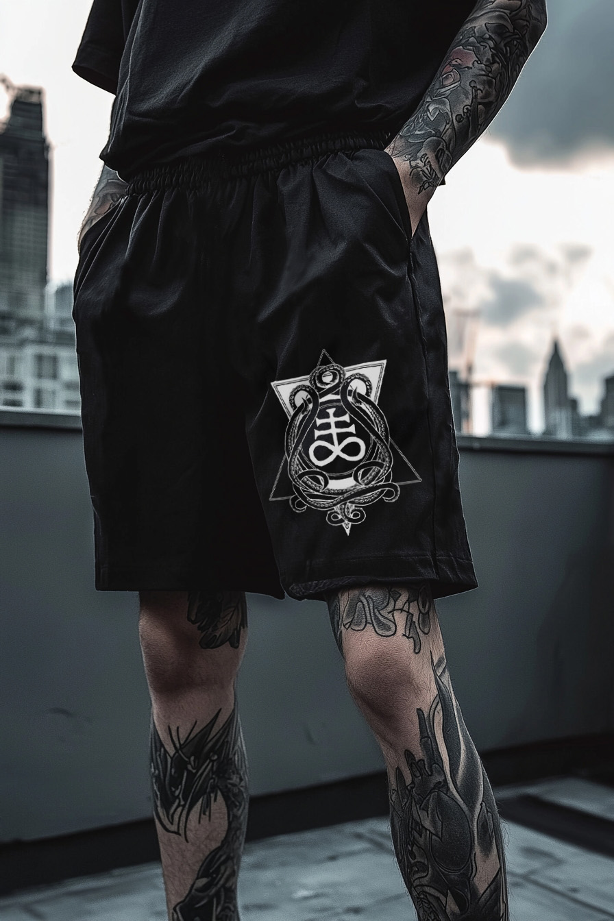 Satanic Skull Devil Totem Cthulhu Dark Printed Shorts
