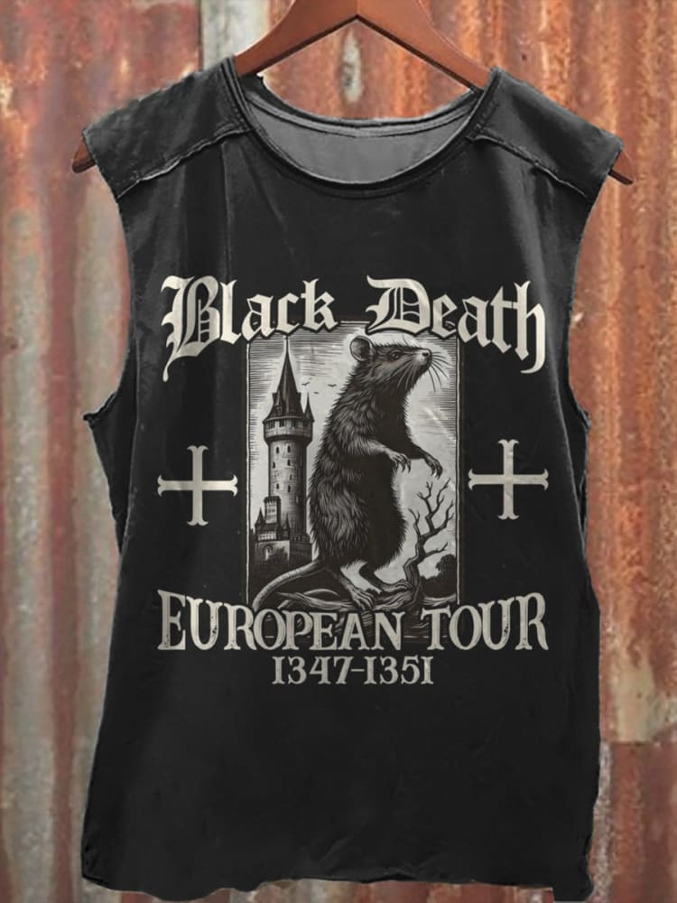 Lässiges Unisex-Tanktop mit Aufdruck „Black Death“