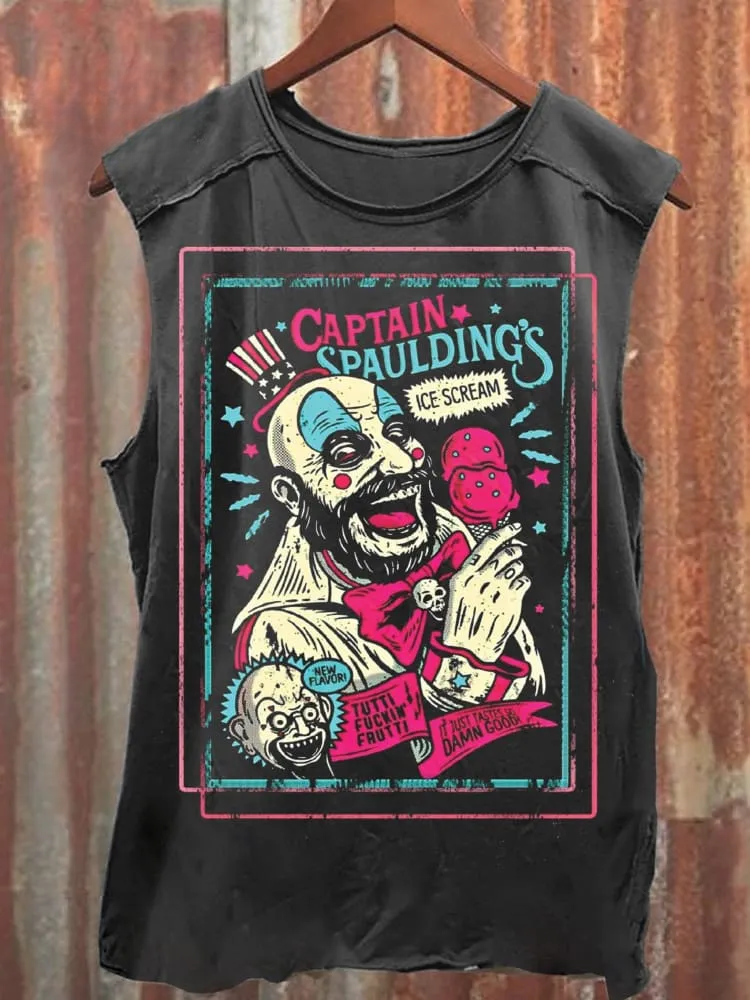 Unisex Vintage Rob Zombie Captain Spaulding Scary Clown What's The Matter Kio Print Casual Tank Top