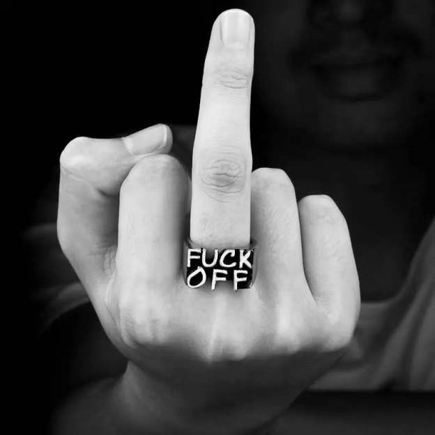 F**K Off Stainless Steel Simple Ring