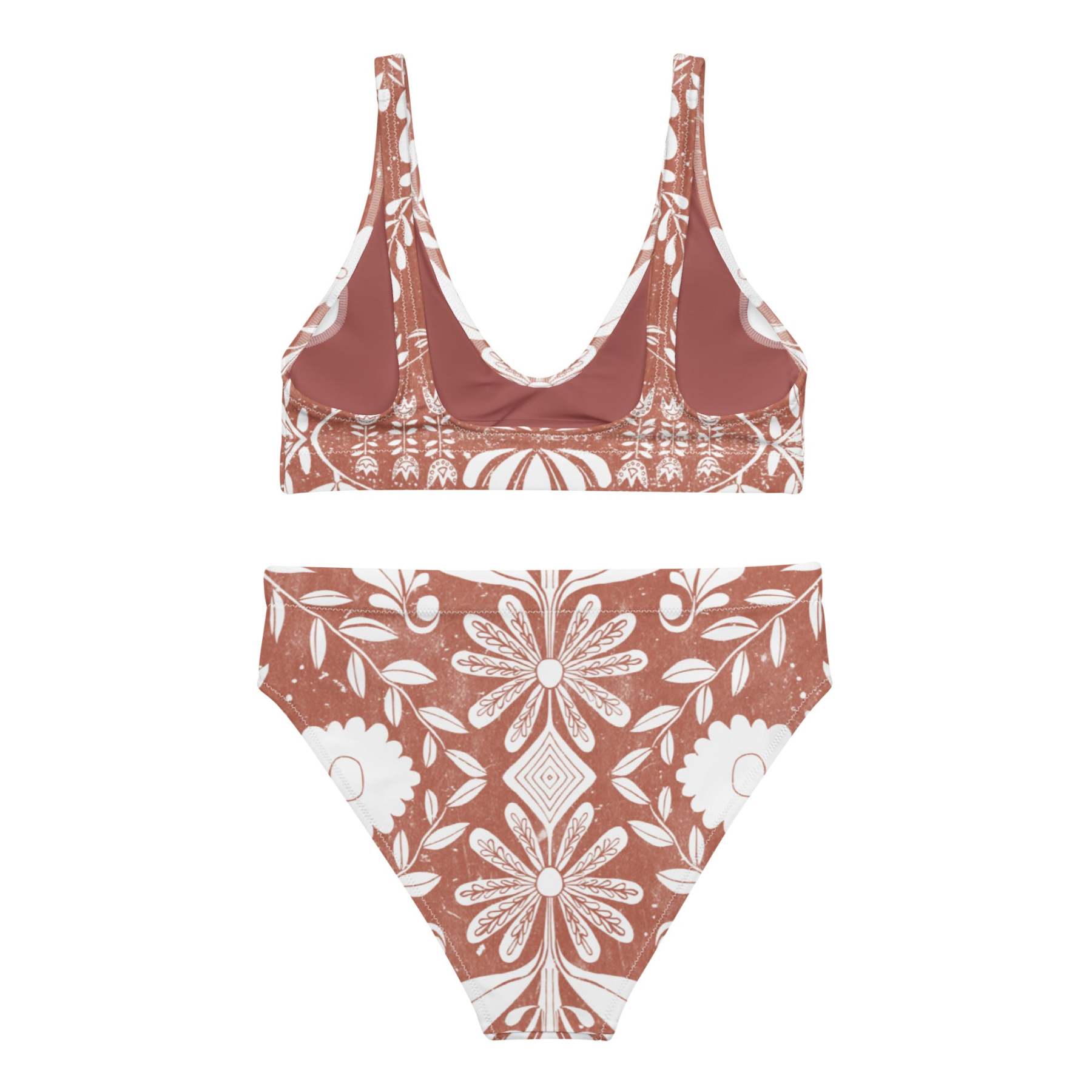 Recycled high-waisted bikini [Fire]