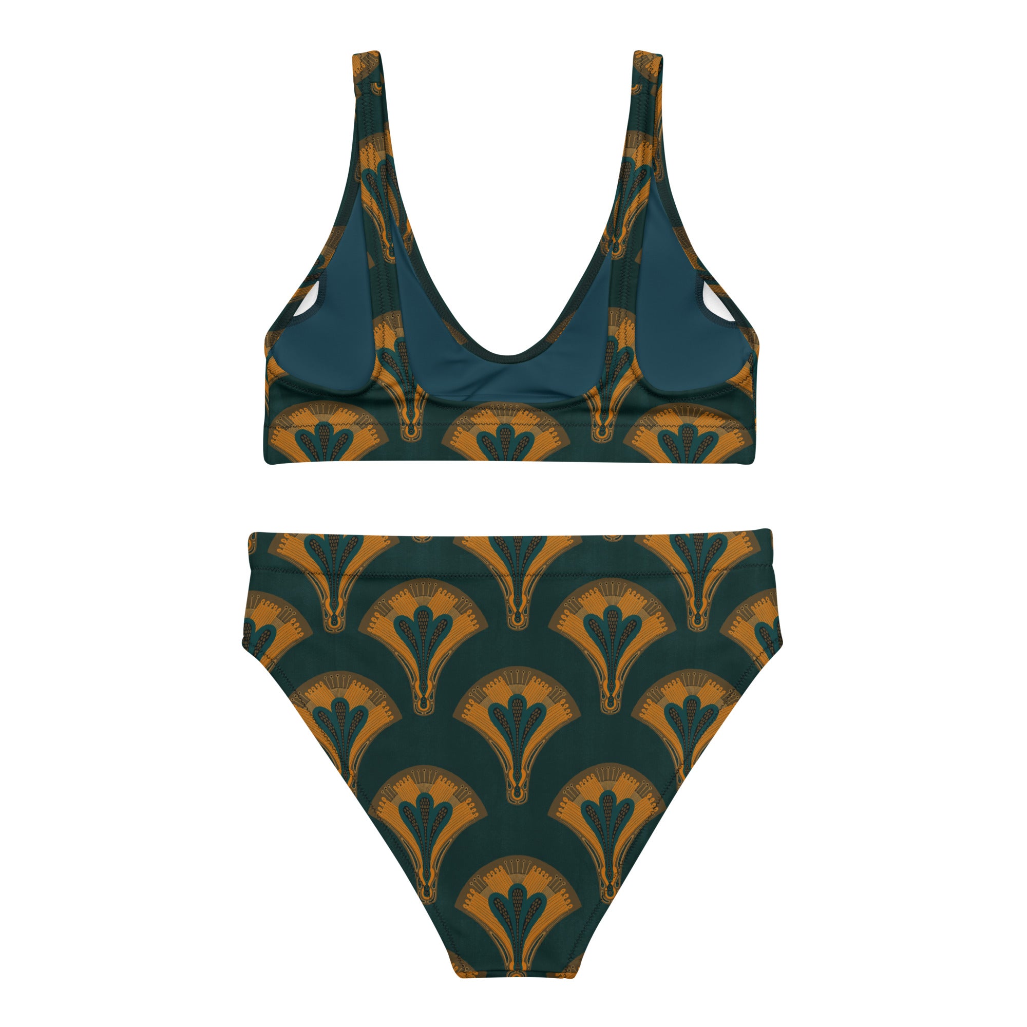 Recycled high-waisted bikini [Lunar Fan]