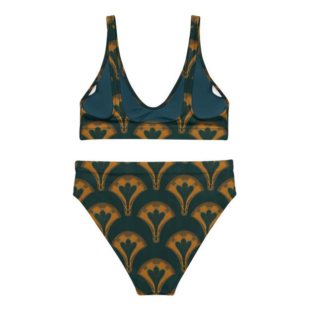 Recycled high-waisted bikini [Lunar Fan]