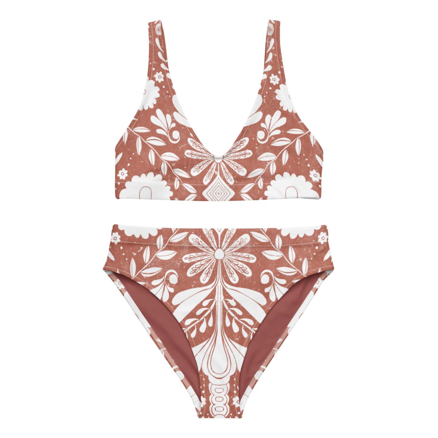 Recycled high-waisted bikini [Fire]