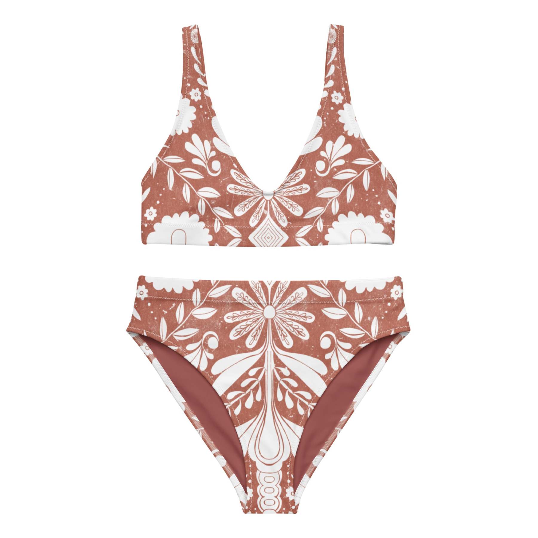 Recycled high-waisted bikini [Fire]