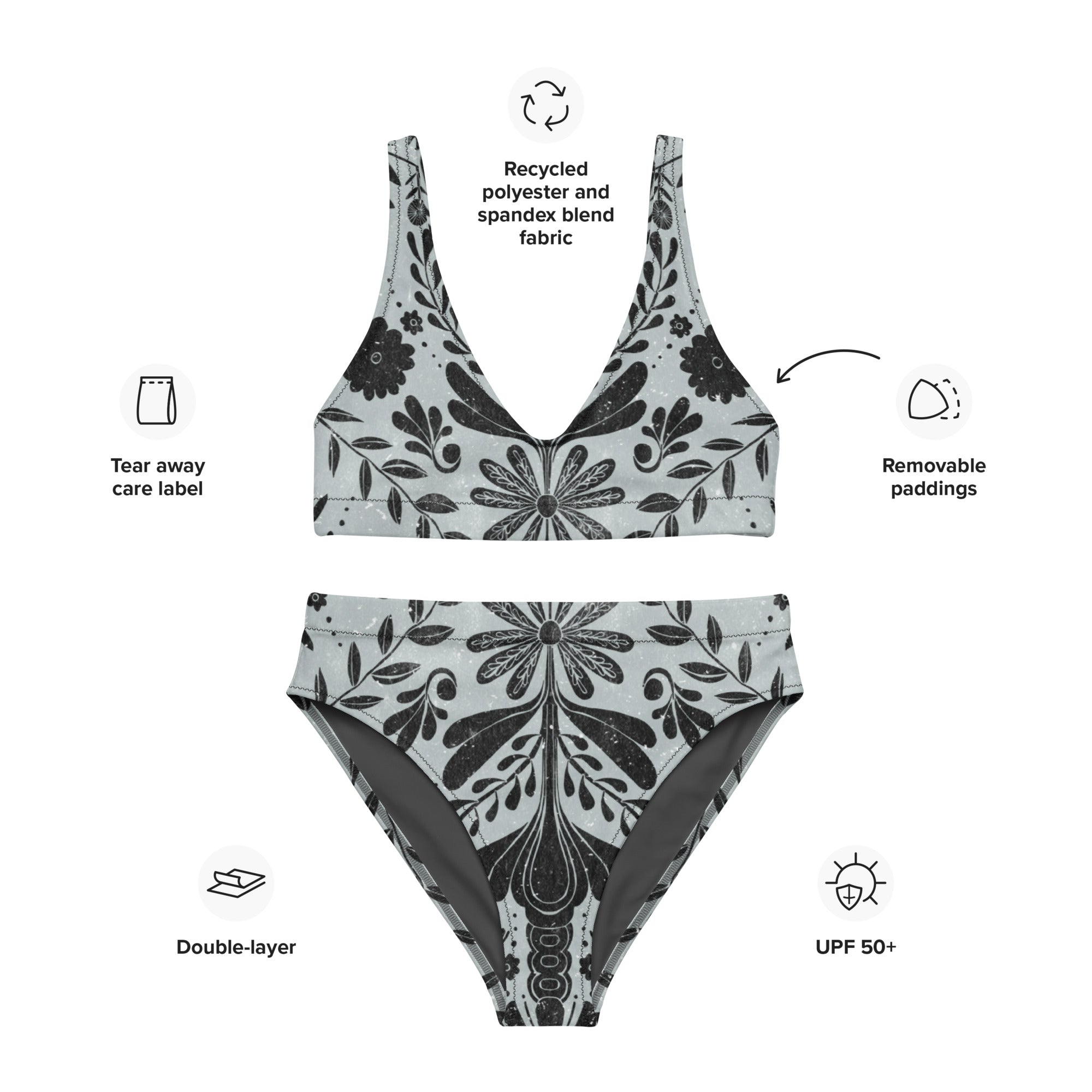 Recycled high-waisted bikini [Water]