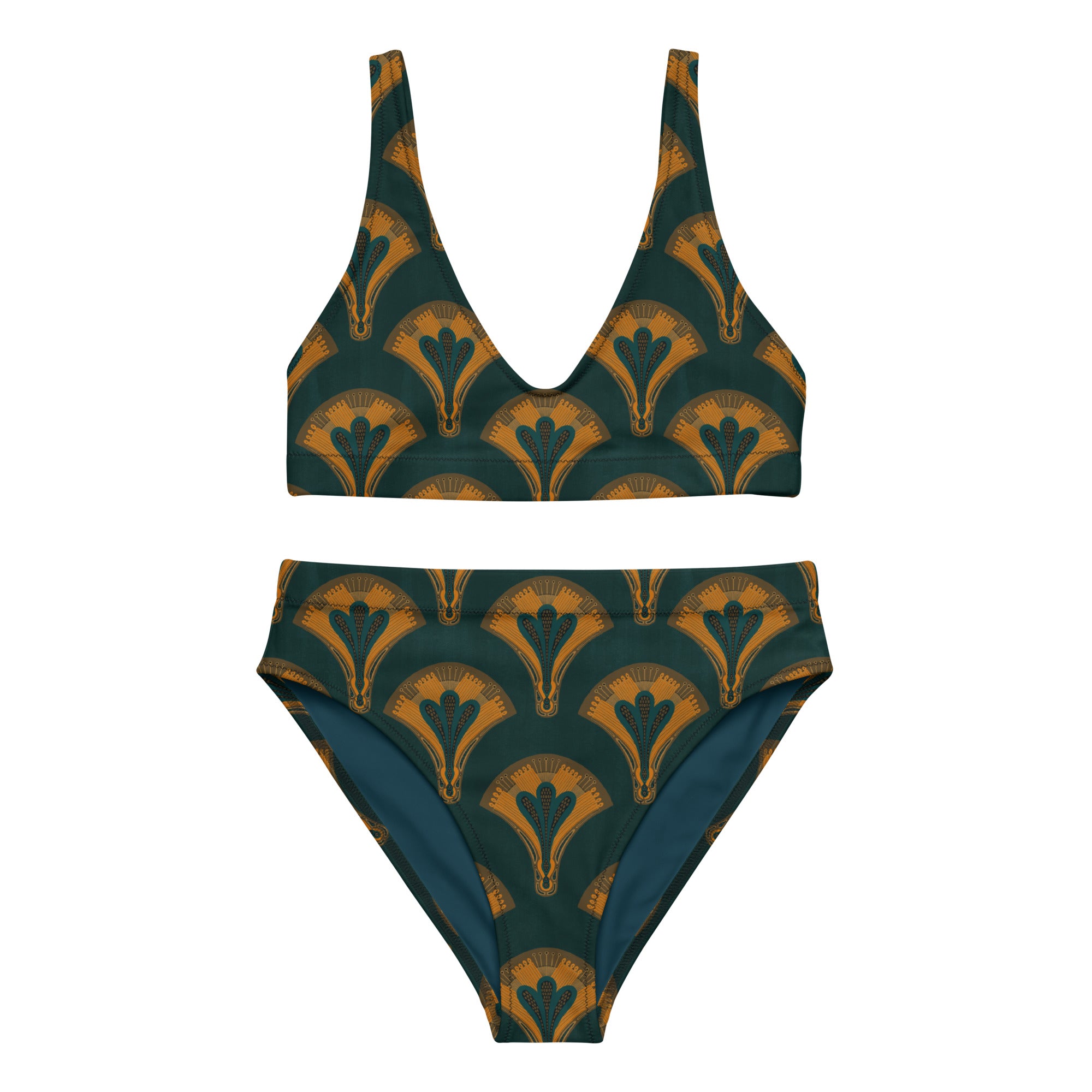 Recycled high-waisted bikini [Lunar Fan]