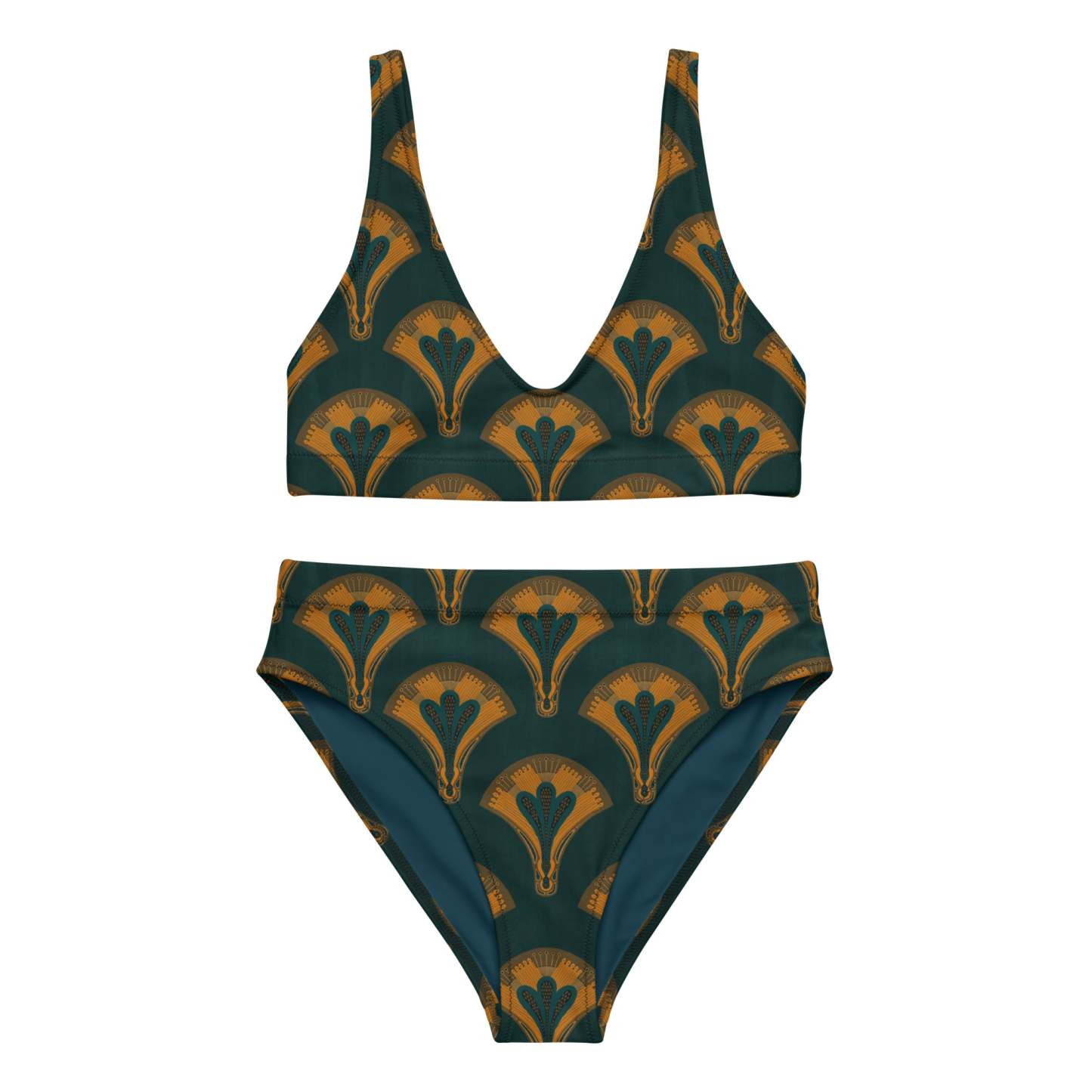 Recycled high-waisted bikini [Lunar Fan]