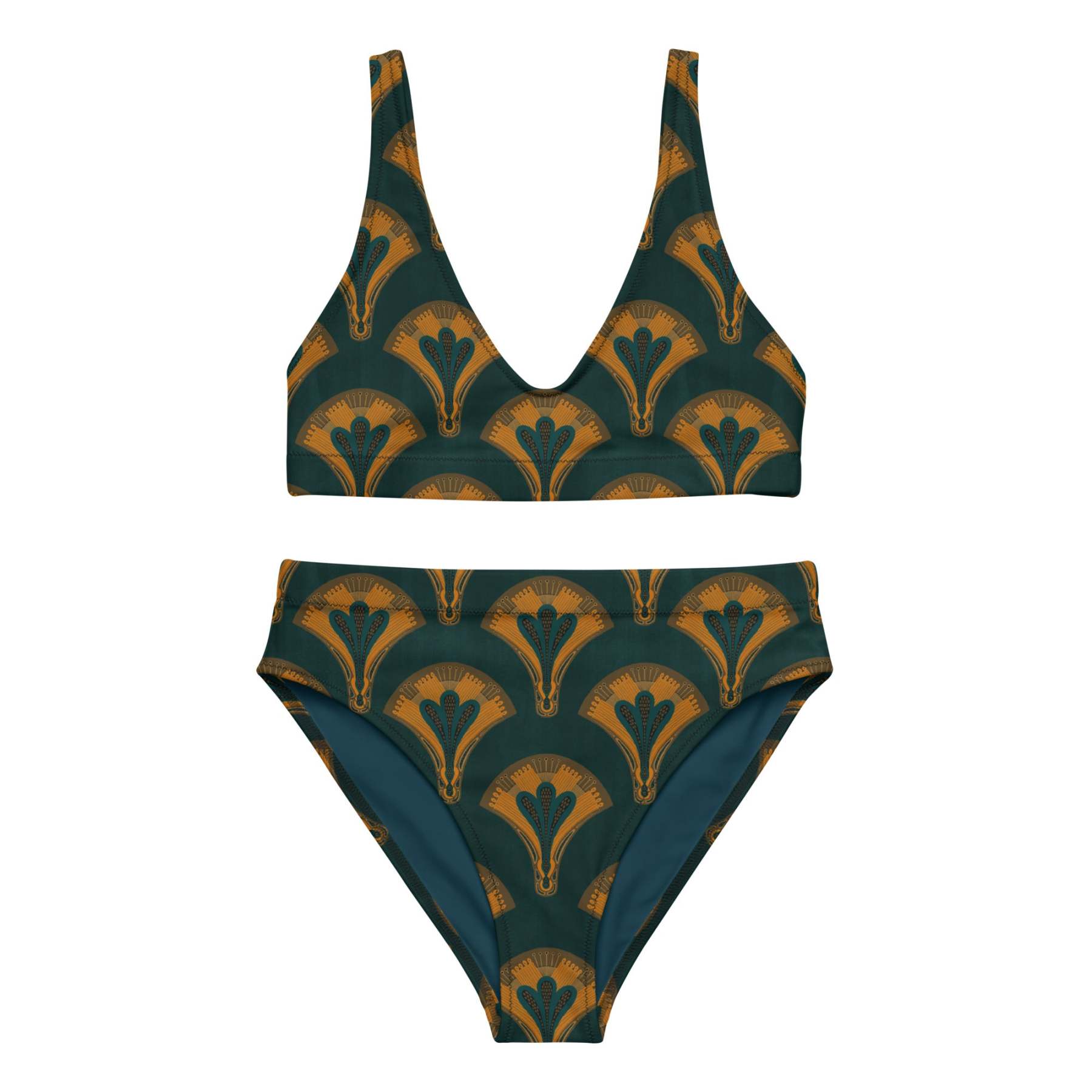 Recycled high-waisted bikini [Lunar Fan]