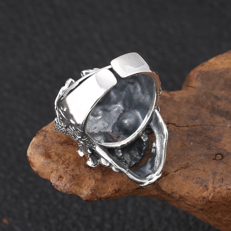 Motorcycle Rock Skull Ring Men's Trendy Personality Open Ring Index Finger Ring