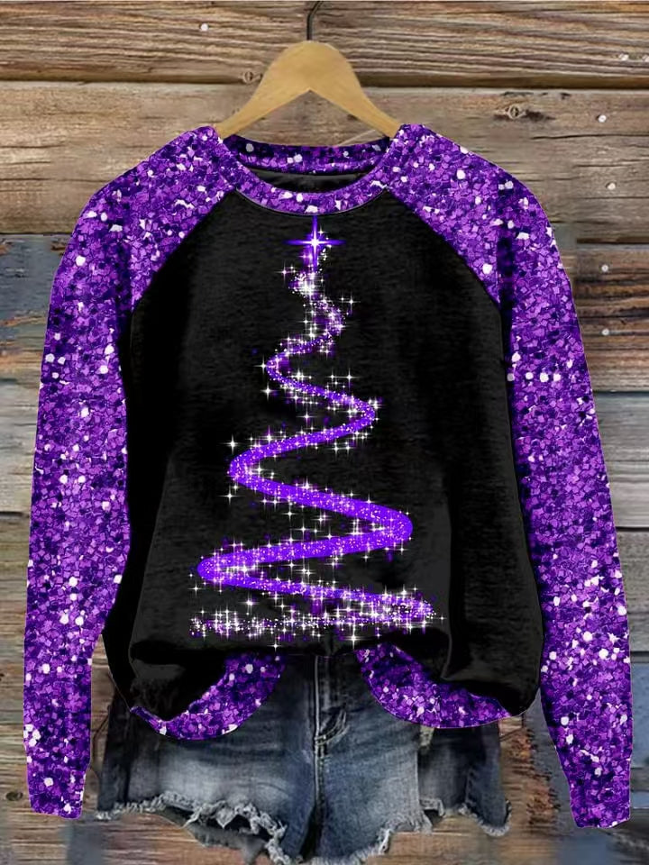 Sequined Lights Long Sleeve Casual Top