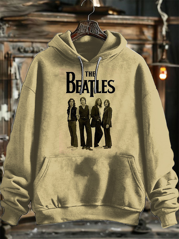 Stylish The Beatles Rock N' Roll Print Hoodie
