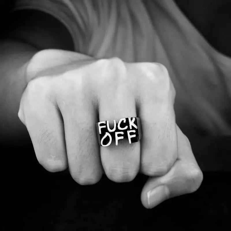 F**K Off Stainless Steel Simple Ring