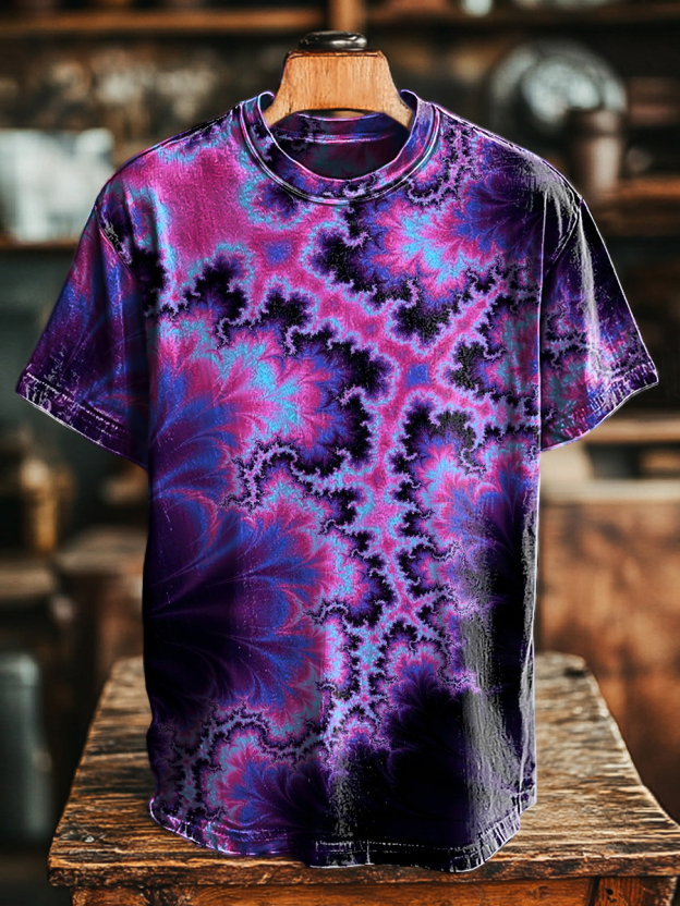 Unisex Retro Dark Psychedelic Print Casual Loose Short Sleeve T-Shirt