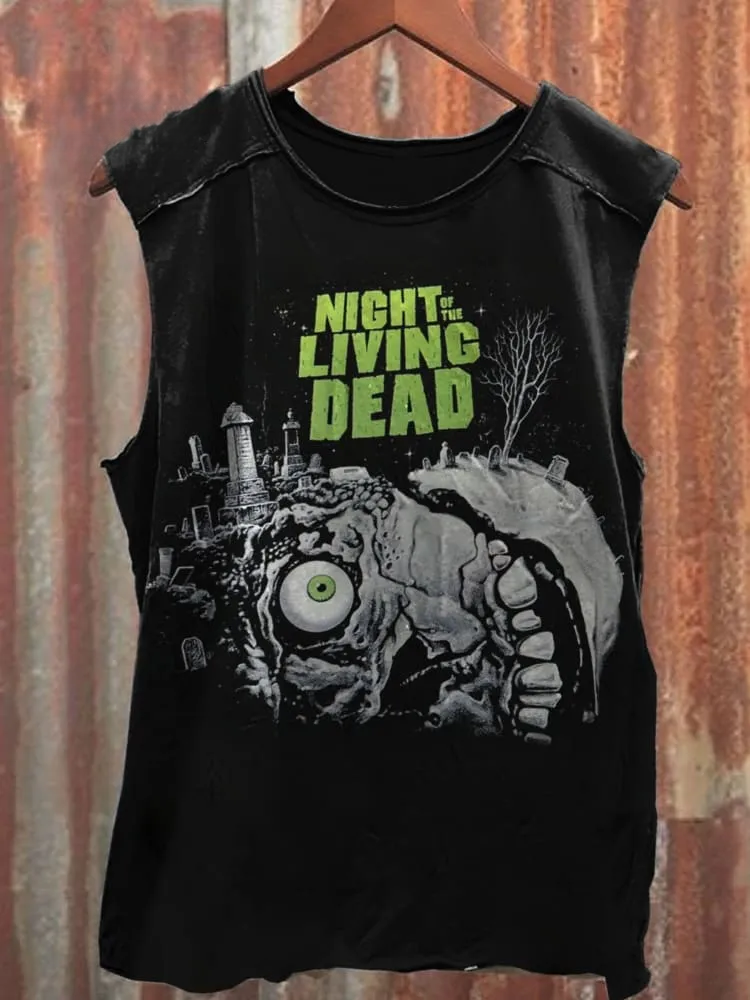 Unisex Retro Night of The Living Dead Print Casual Tank Top