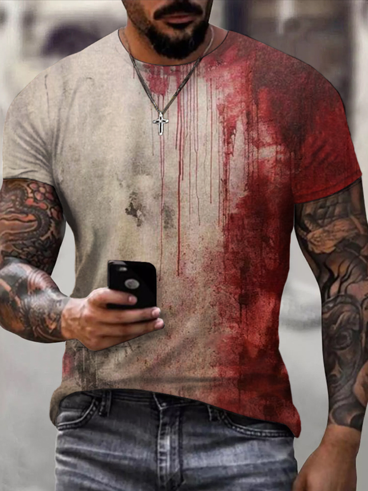 Strange Blood Dark Horror Gothic Halloween Vintage Art Print Men's T-Shirt