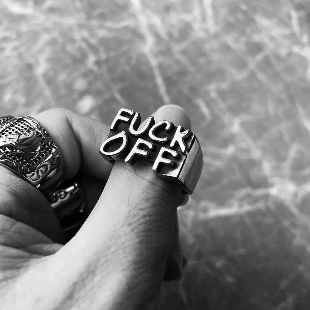 F**K Off Stainless Steel Simple Ring