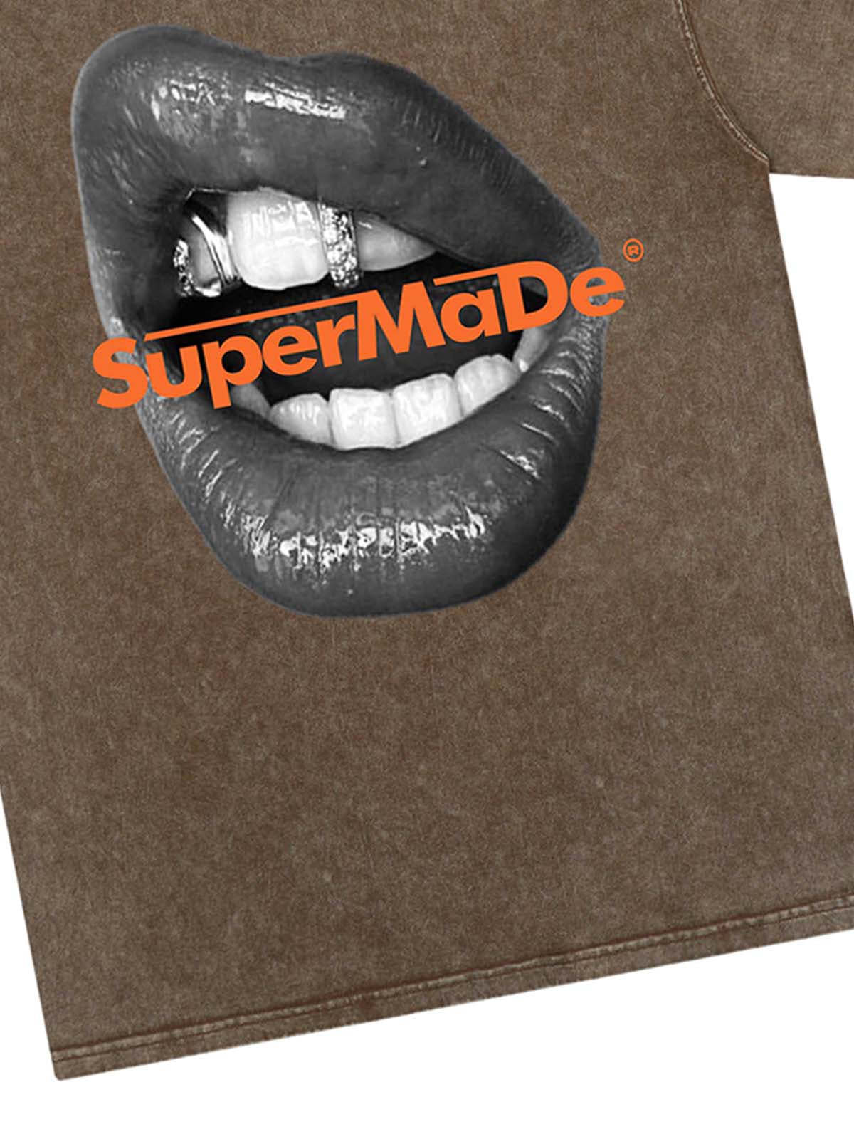 Lips Print Short Sleeve T-shirt -