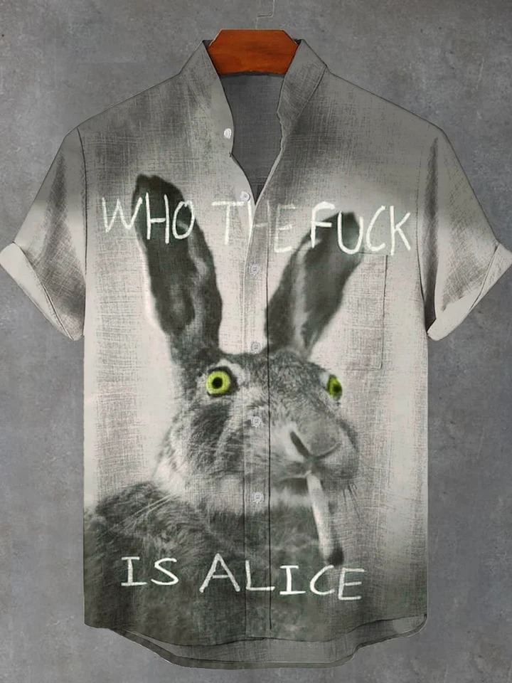 Funny Who The Fuck Art Print Casaul Short Sleeve T-shirt