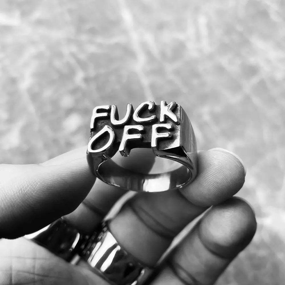 F**K Off Stainless Steel Simple Ring
