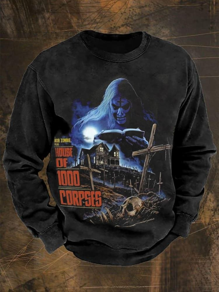Horror House Of 1000 Corpses Print Unisex Classic 100% Cotton Sweatshirt