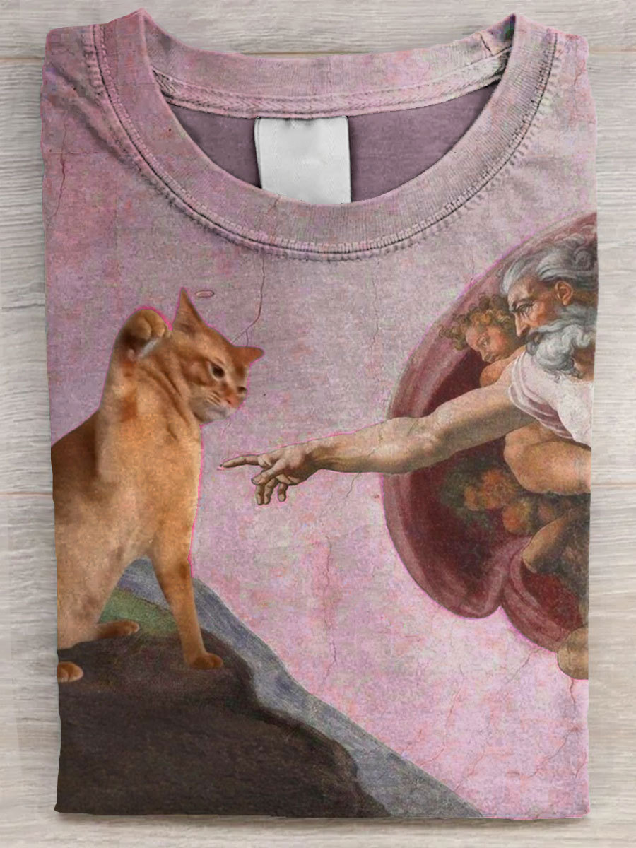 Vintage Funny Cat Art Print  Casual Tank Top
