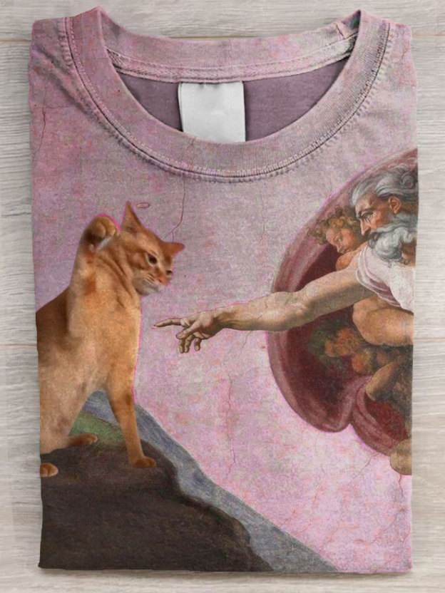 Vintage Funny Cat Art Print  Casual Tank Top