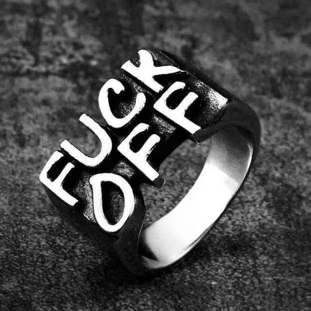 F**K Off Stainless Steel Simple Ring