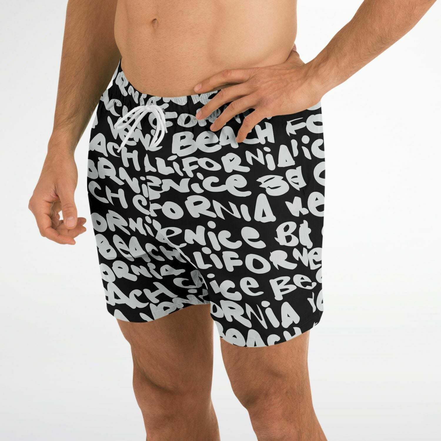 Venice white swim trunks